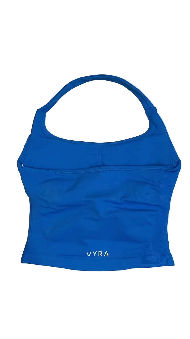 Tops y Petos Deportivos Largos Mujer Azul | Vyra Fitness