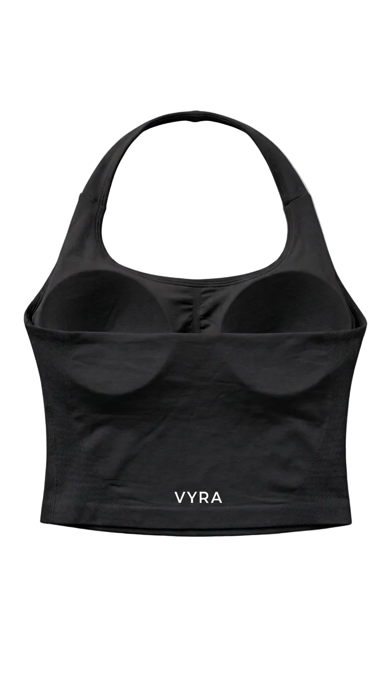Tops y Petos Deportivos Largos Mujer Negro | Vyra Fitness